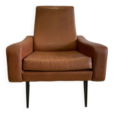 Retro armchair in brown skaï