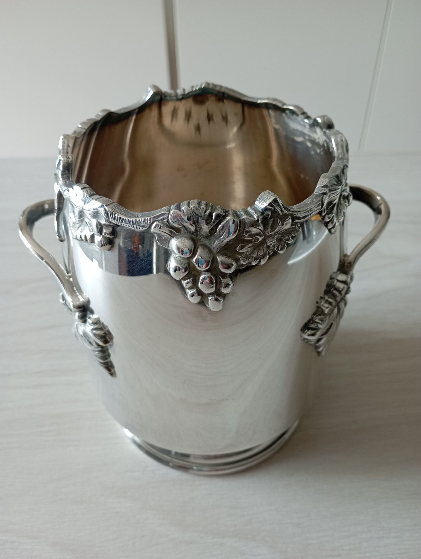 Silver metal flower spike vase