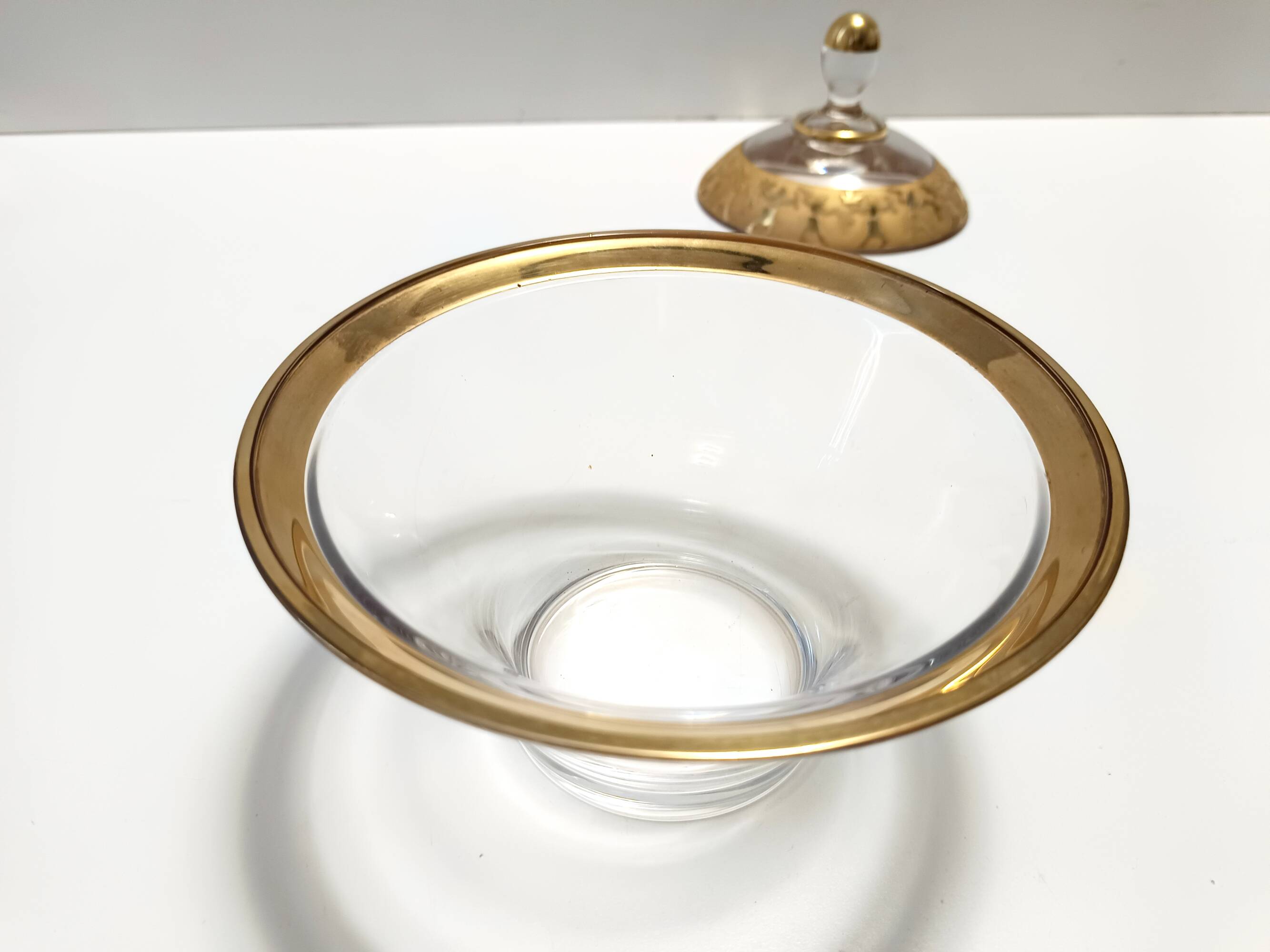 Crystal Trinket Bowl with Gold Details