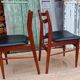Chaises scandinaves, pied compas, skaï