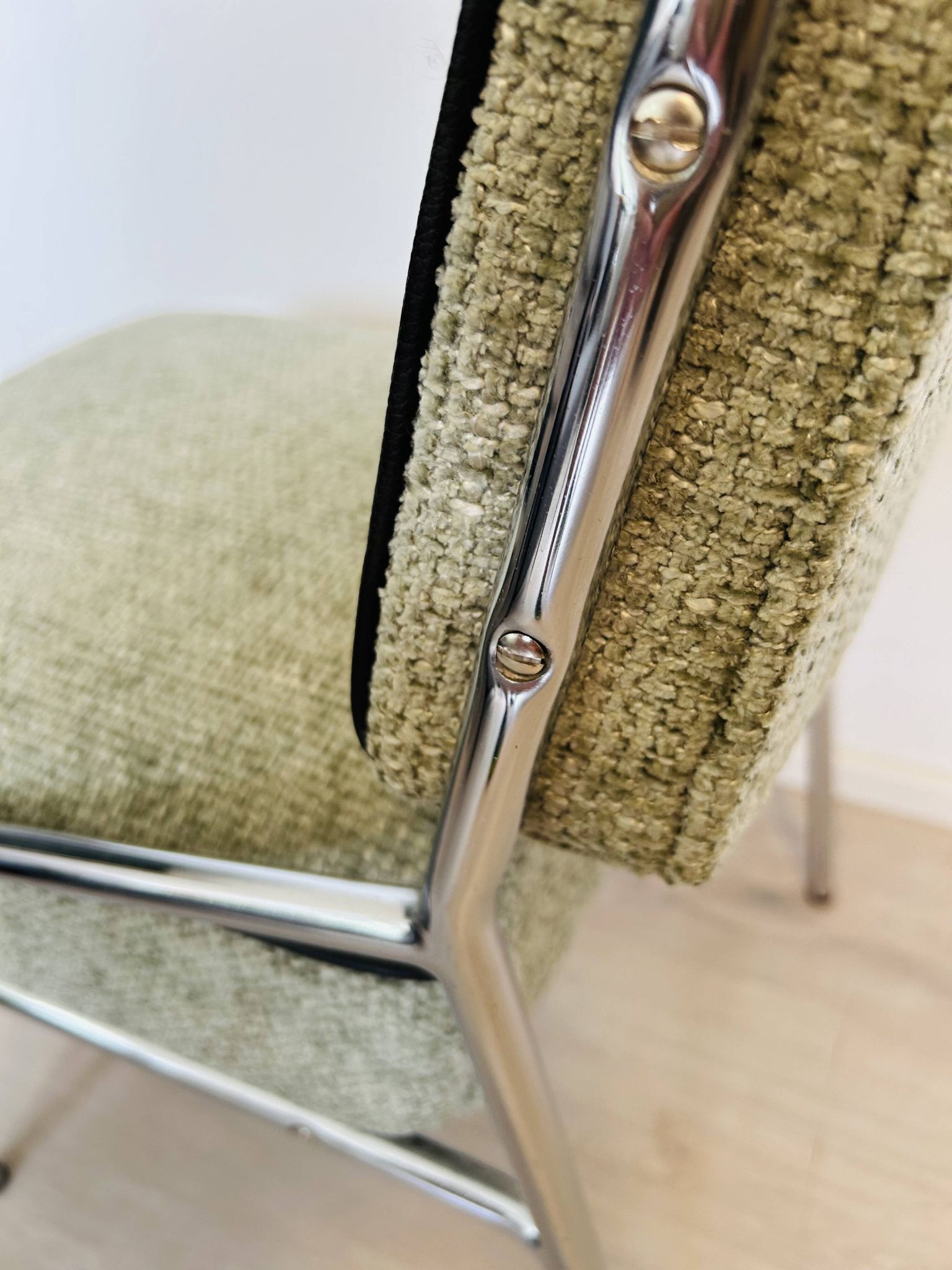 Chromed Bauhaus dining chair from Hungary, 1960s