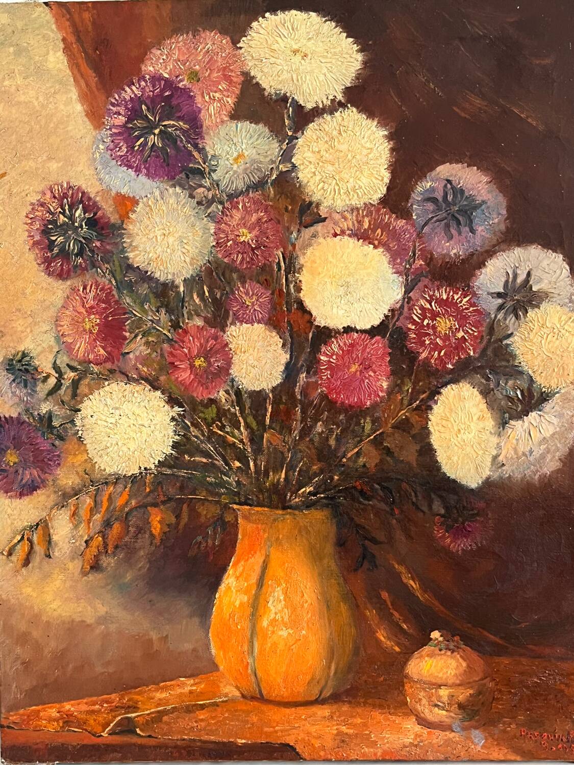 Oil painting bouquet of flowers