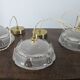 Vintage pendant light in molded glass and brass