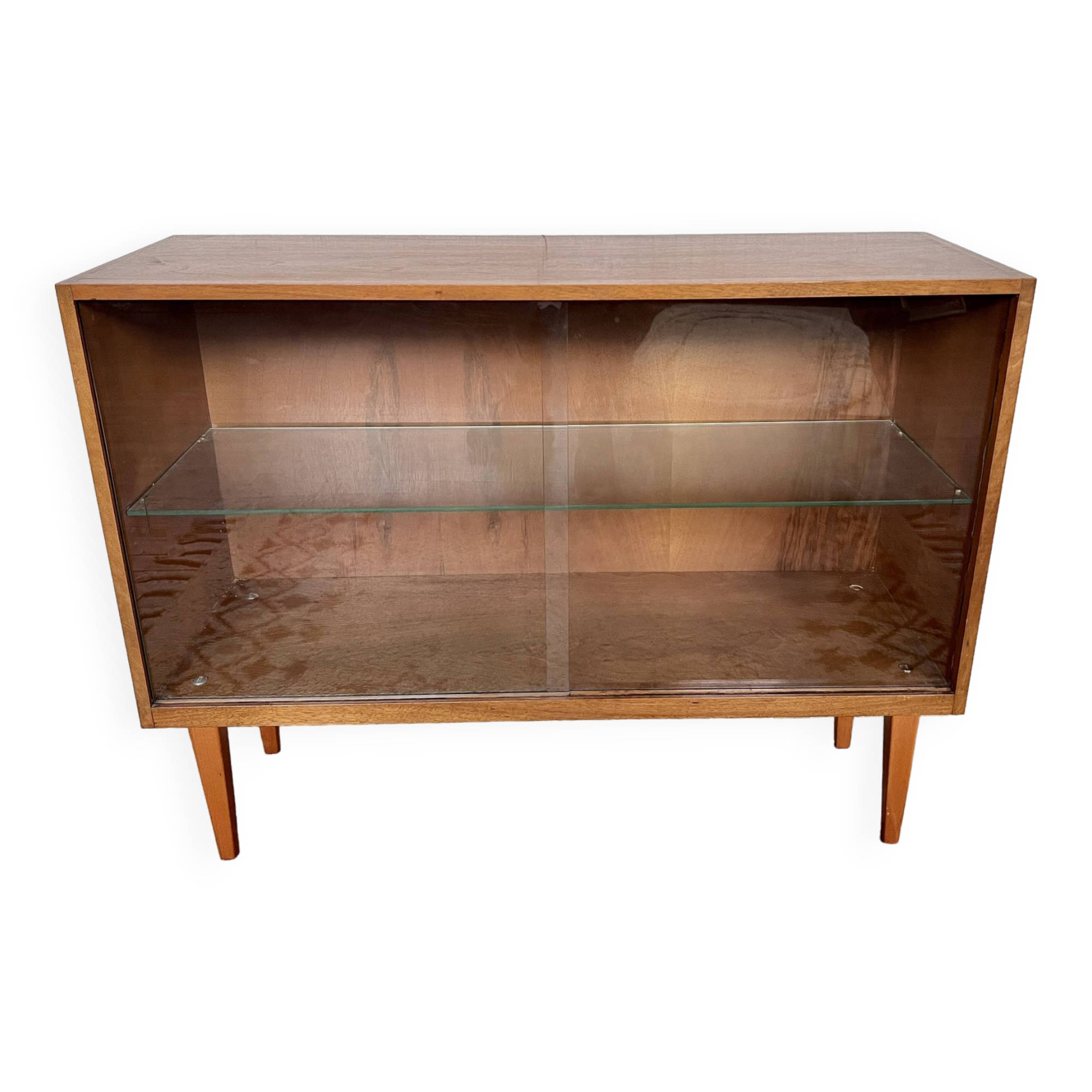 Vintage oak bookcase shelf 1950