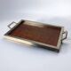 Dior style tray in wood & chromed, Italy, 1970s