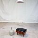 Vtg mid century teak 1950s sewing box heals footstool stool atomic retro
