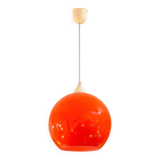 Suspension en opaline orange ronde Space Age, 1970