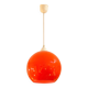 Round pendant light in orange opaline glass, vintage 1970s - Space Age