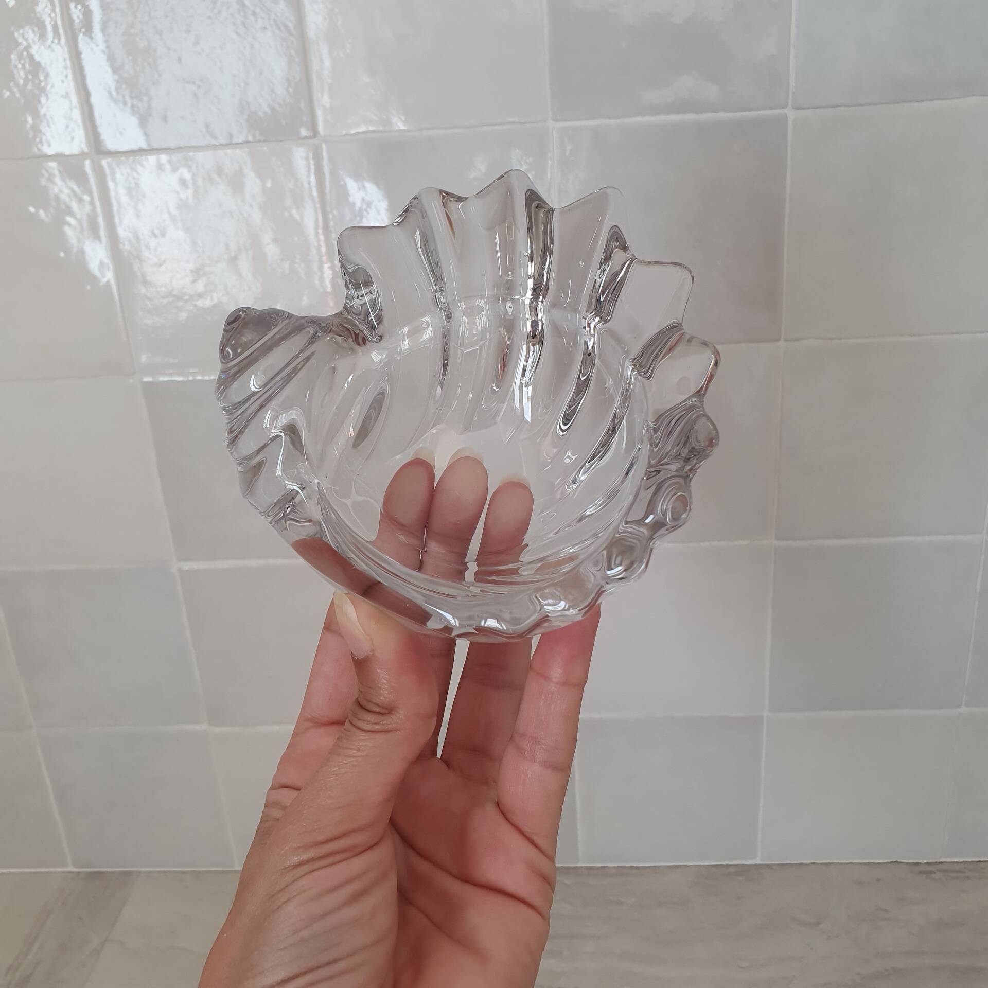 Vide-Poche coquillage en verre transparent