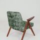 Fauteuil lounge scandinave vert, tissu d'ameublement bohème mélangé