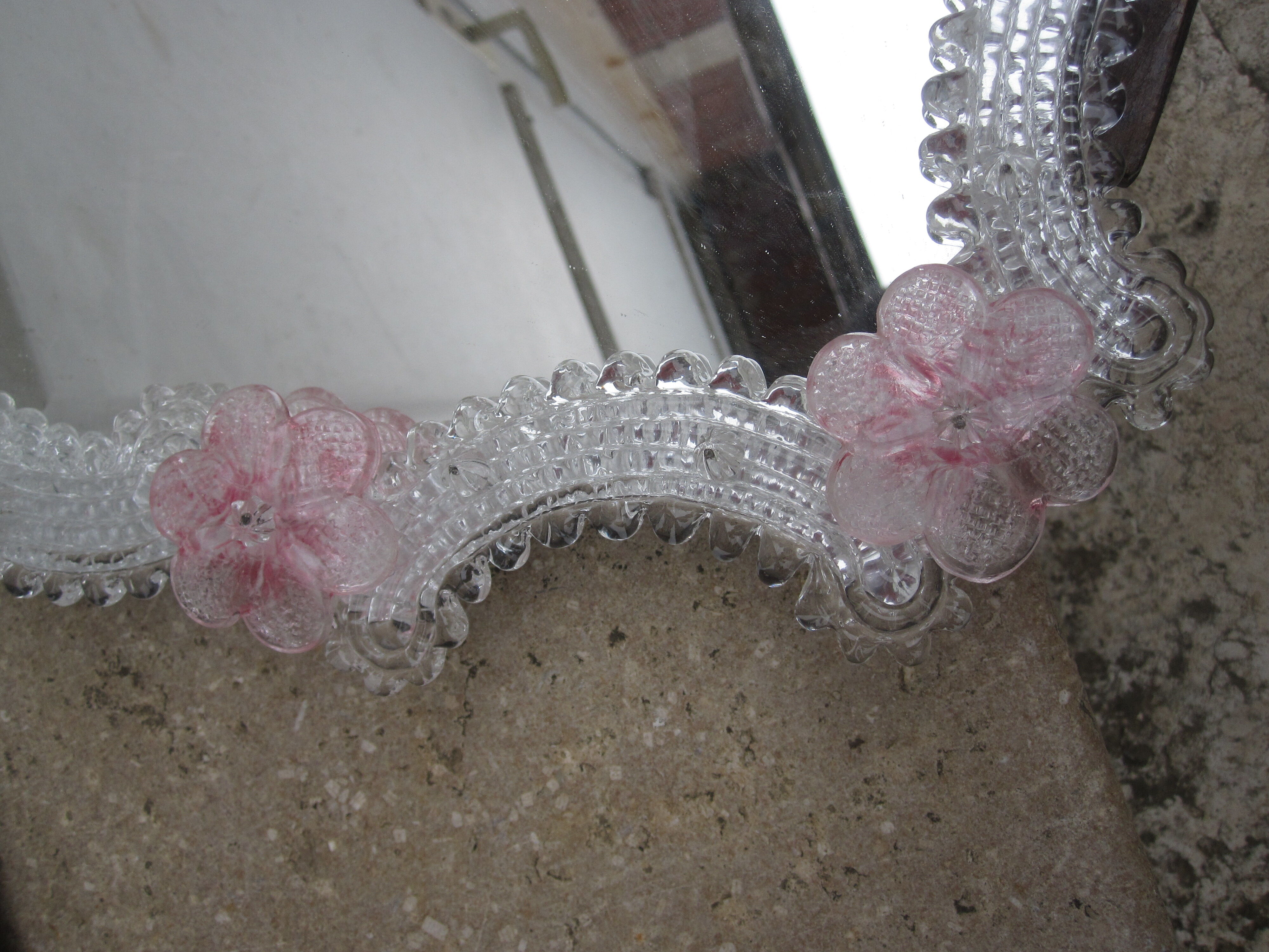 Venetian mirror flowers Murano 32x35cm