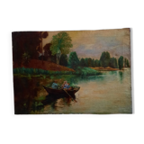Oil on canvas "boat trip"