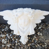 2 old cherubin wall lamps in plaster