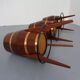 Mid-Century Teak & Copper Barstools, 1960s, Set of 3
