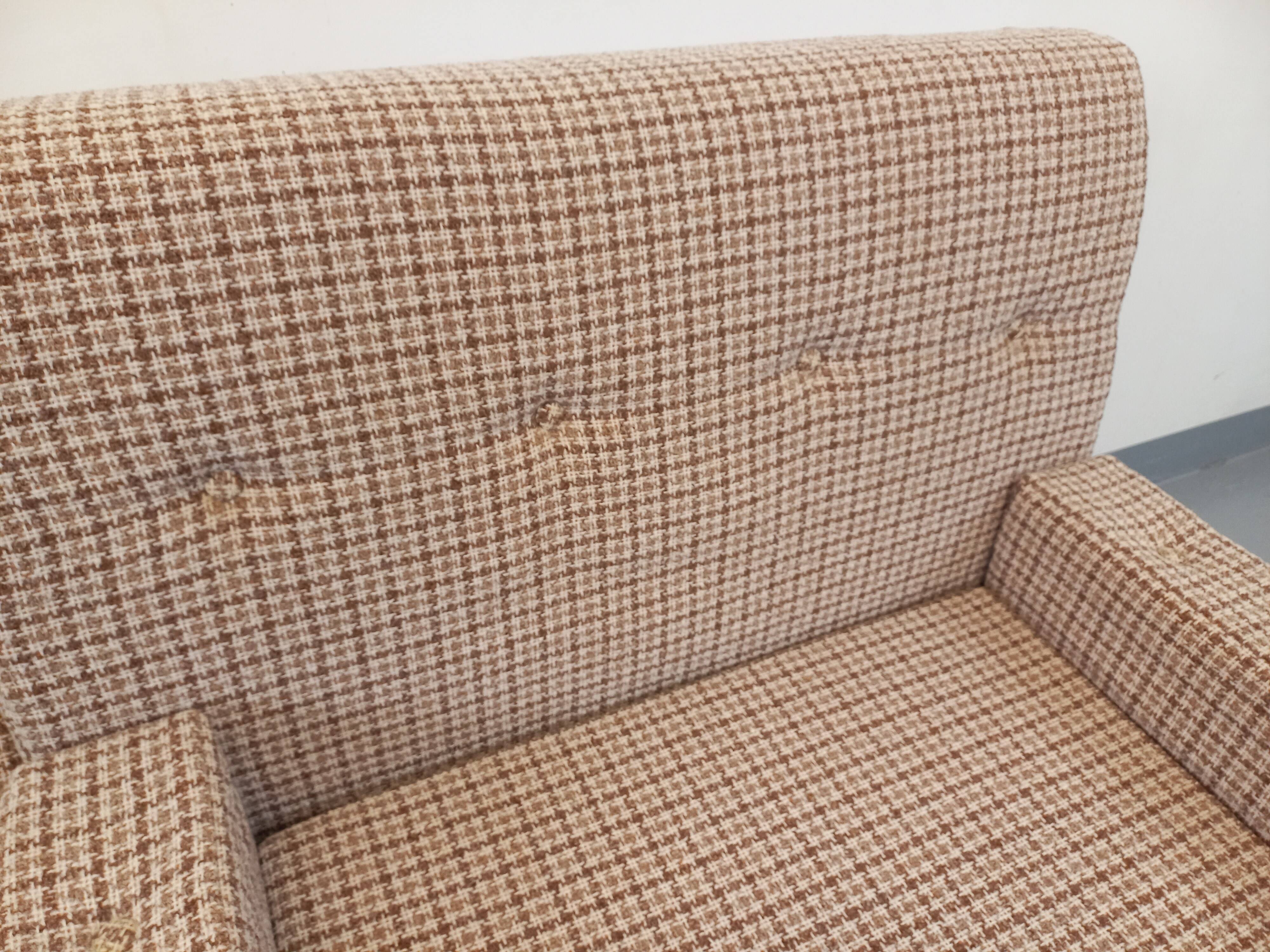 Vintage wool fabric armchair from the 1970s.