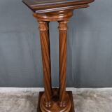 Swivelling stool in walnut, neo-Gothic style – 1900
