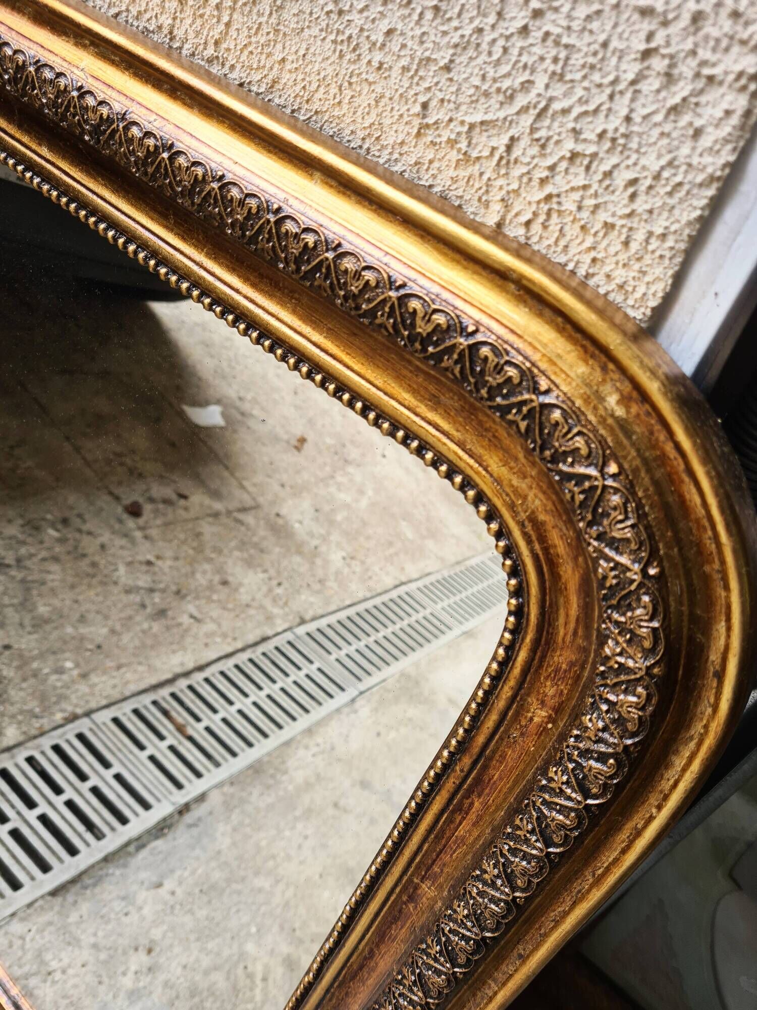 Antique large Louis Philippe mirror, decorated with gilt leaf - "Claude"