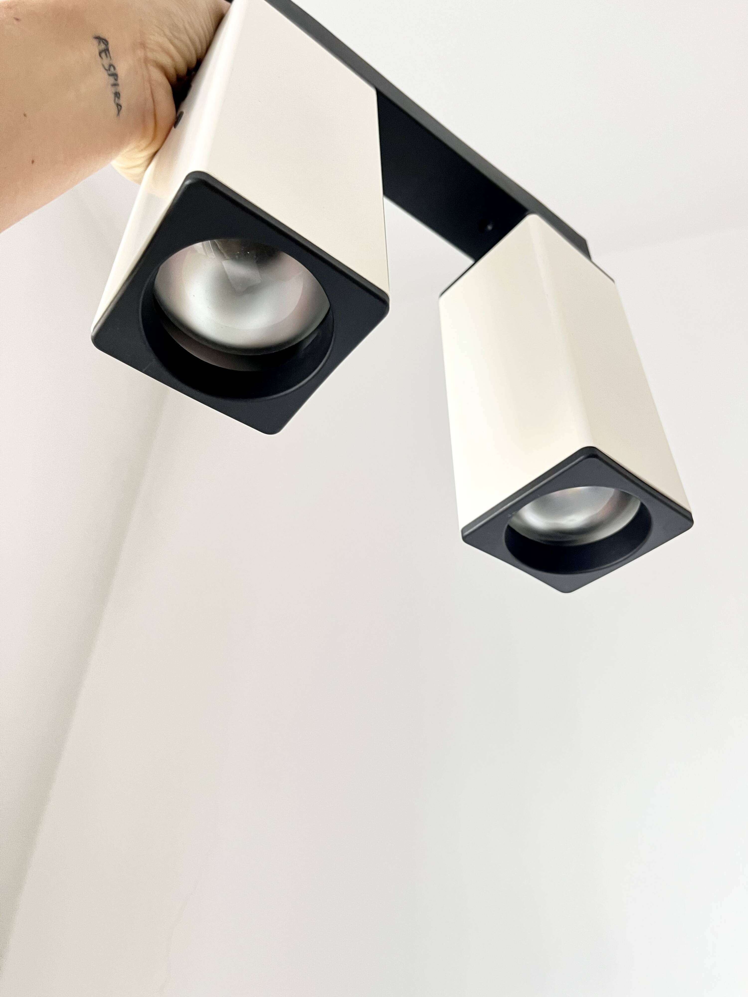 Vintage 1980s Wall or Ceiling Lamp with Two Adjustable Parallelepiped Light