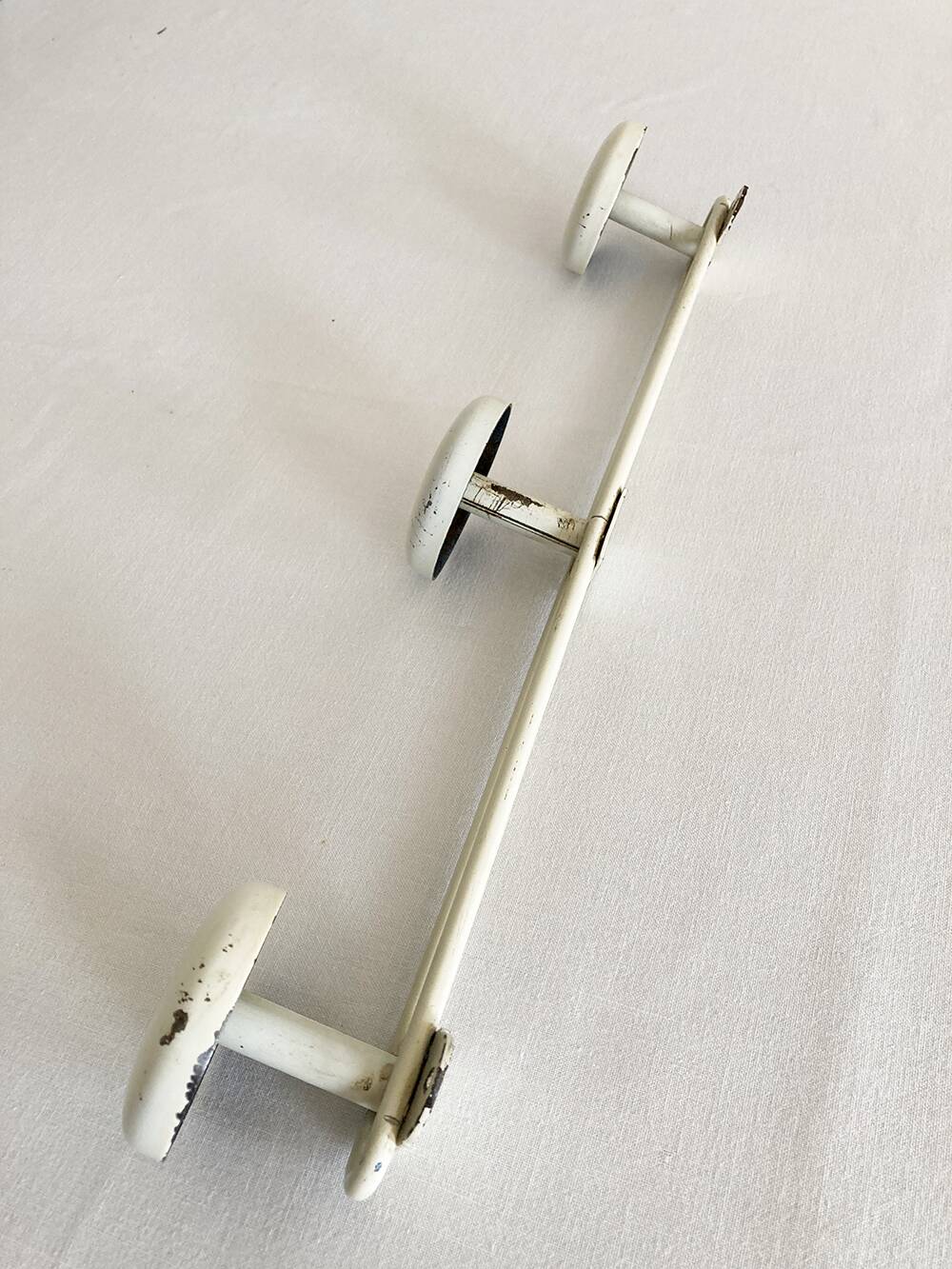 White metal wall coat rack, 1960s