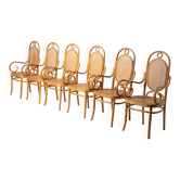Ensemble de 6 chaises longues à bras No. 17 en bois cintré par Michael Thonet, Pologne