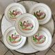 Lot of 5 hollow plates digoin sarreguemines model "rooster" years 40-50
