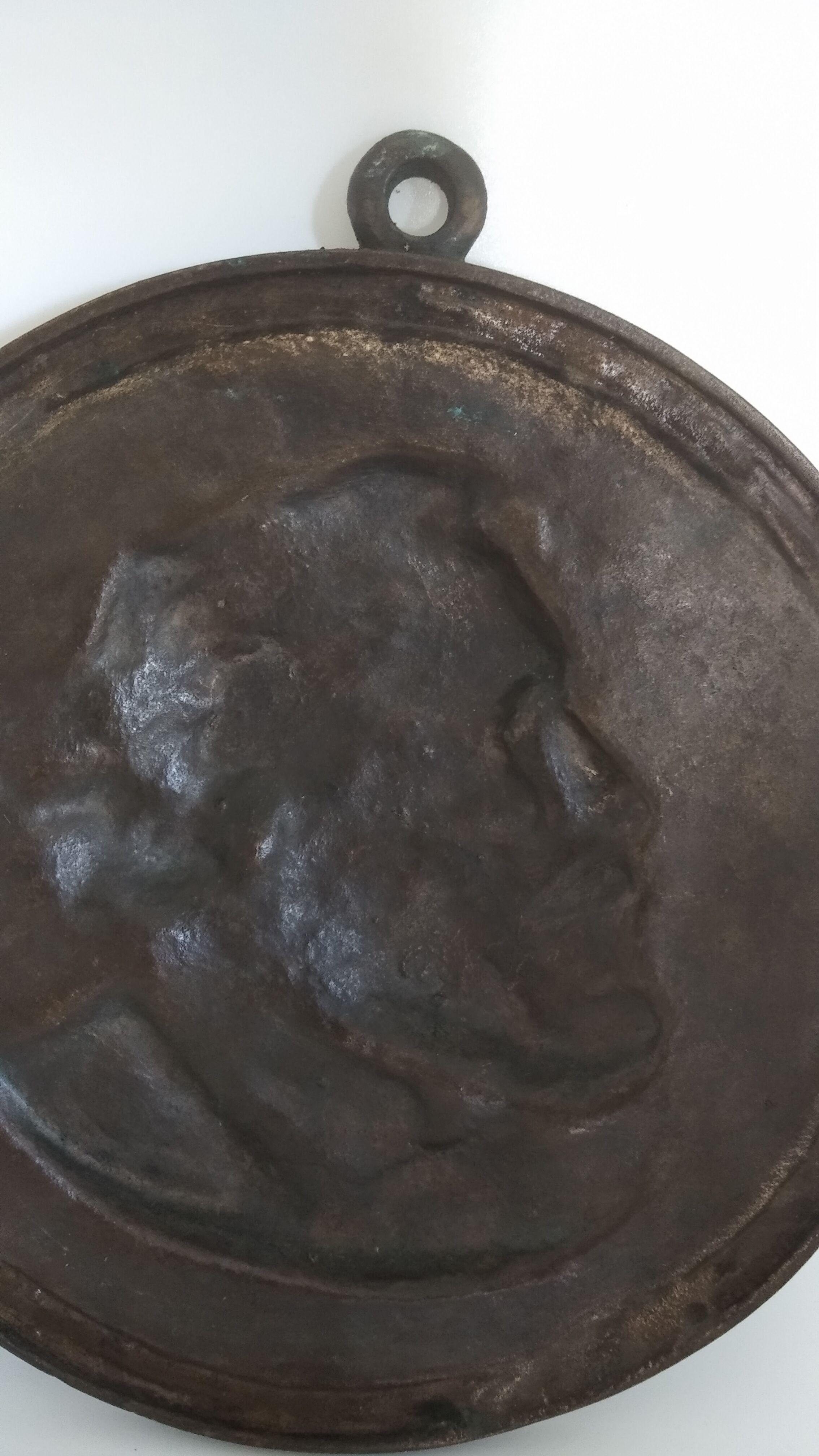 Bronze medallion of Léon Gambetta by Eugène Riu