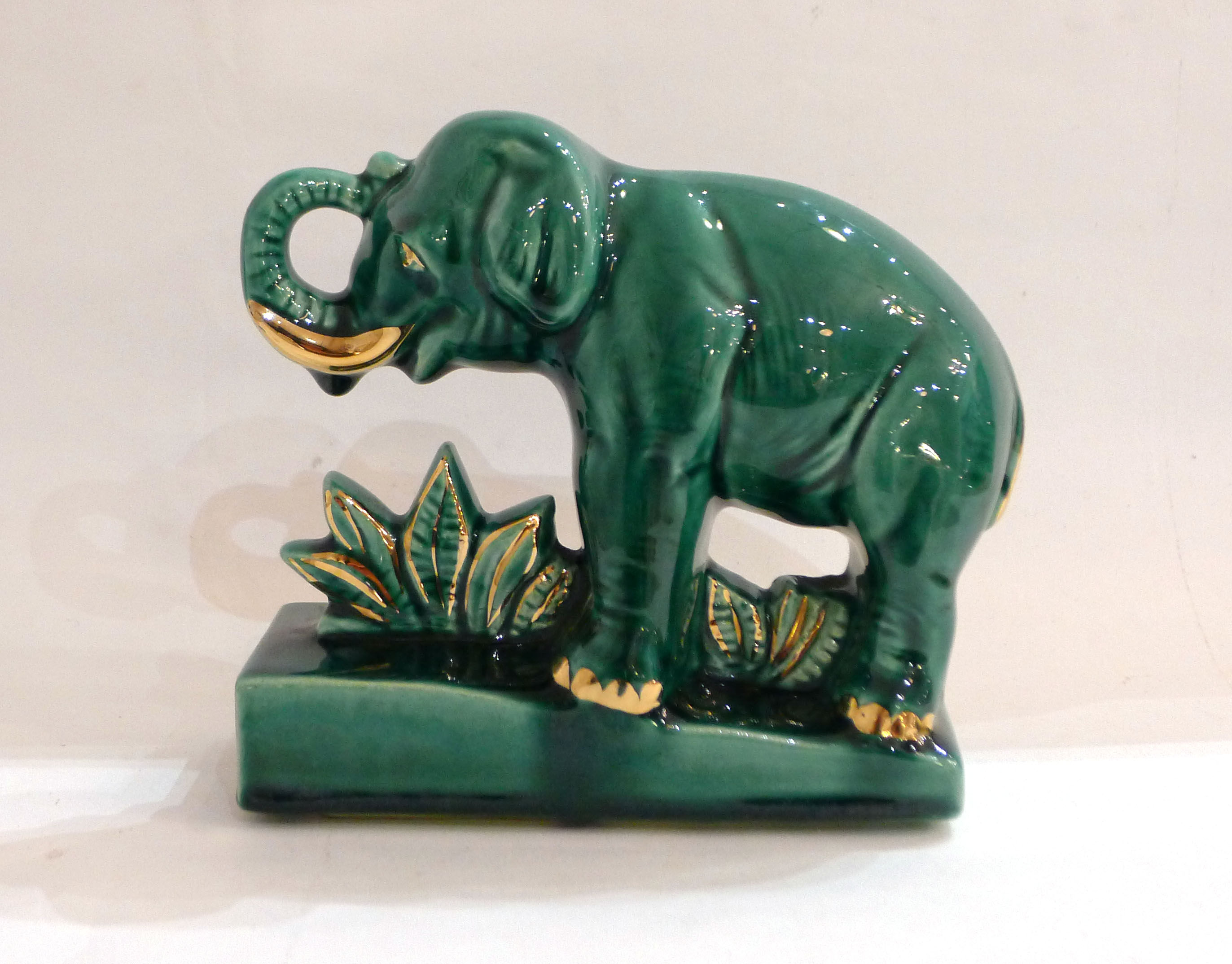 Elephant art deco bookends