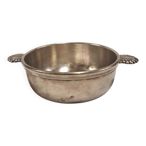 Ancien bol à bouillon, écuelle, en métal argenté, Félix Frères