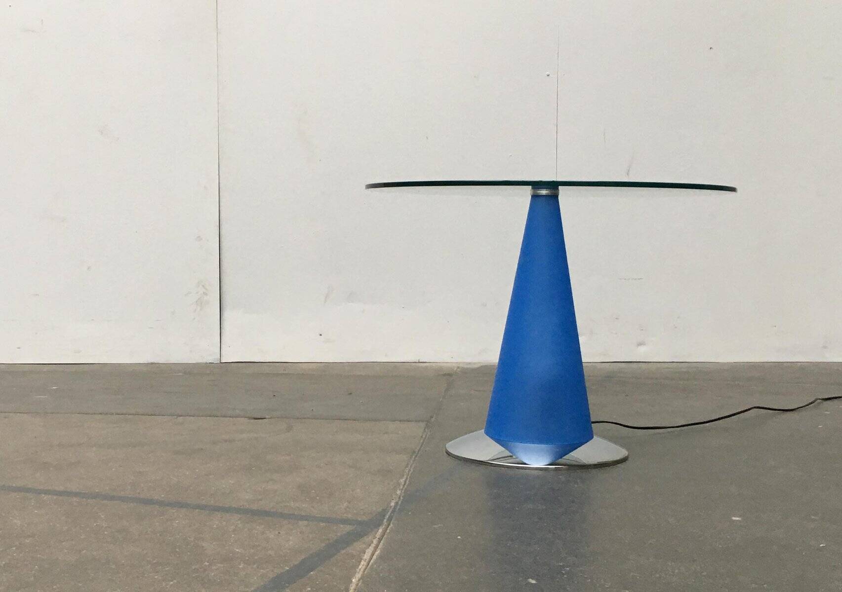 Birillo postmodern side table and floor lamp by Parisotto for Fontana Arte, 1980s