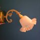 Original and vintage wall sconces, brass arm and lace tulip.