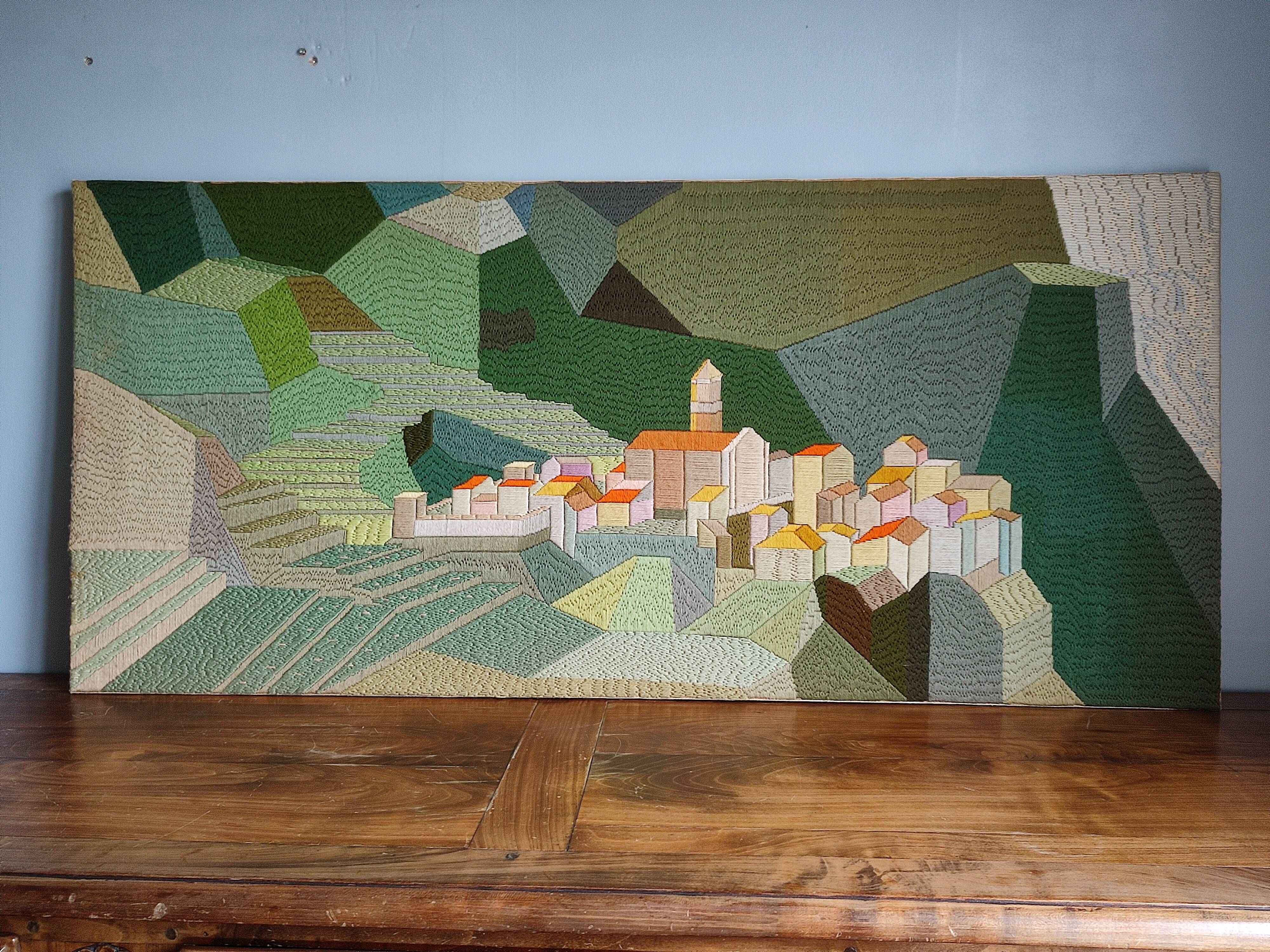 Large format handmade wall tapestry vintage