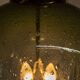 Table lamp in brass and blown glass, Caccia Dominioni style 60s