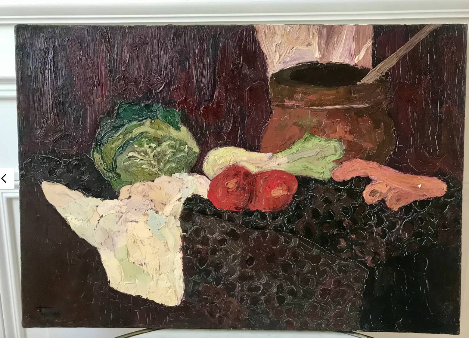 Oil painting on canvas still life fruit 1950