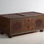 Antique polychrome wedding chest – Central Europe, circa 1850