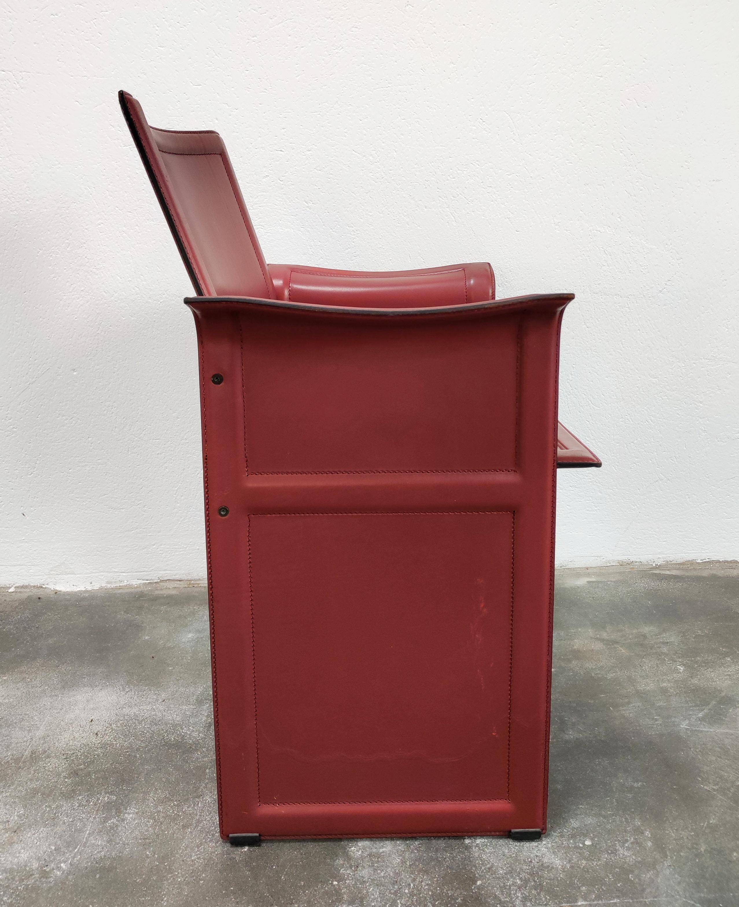 Chaises en cuir par Tito Agnoli pour Matteo Grassi, Modèle Korium, 1979