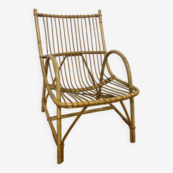 Bamboo and rattan armchair