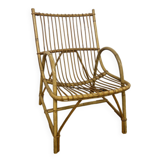 Bamboo and rattan armchair