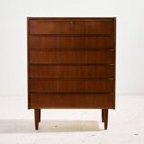 Commode en teck à six tiroirs