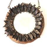 Small black metal sun mirror, 1950s