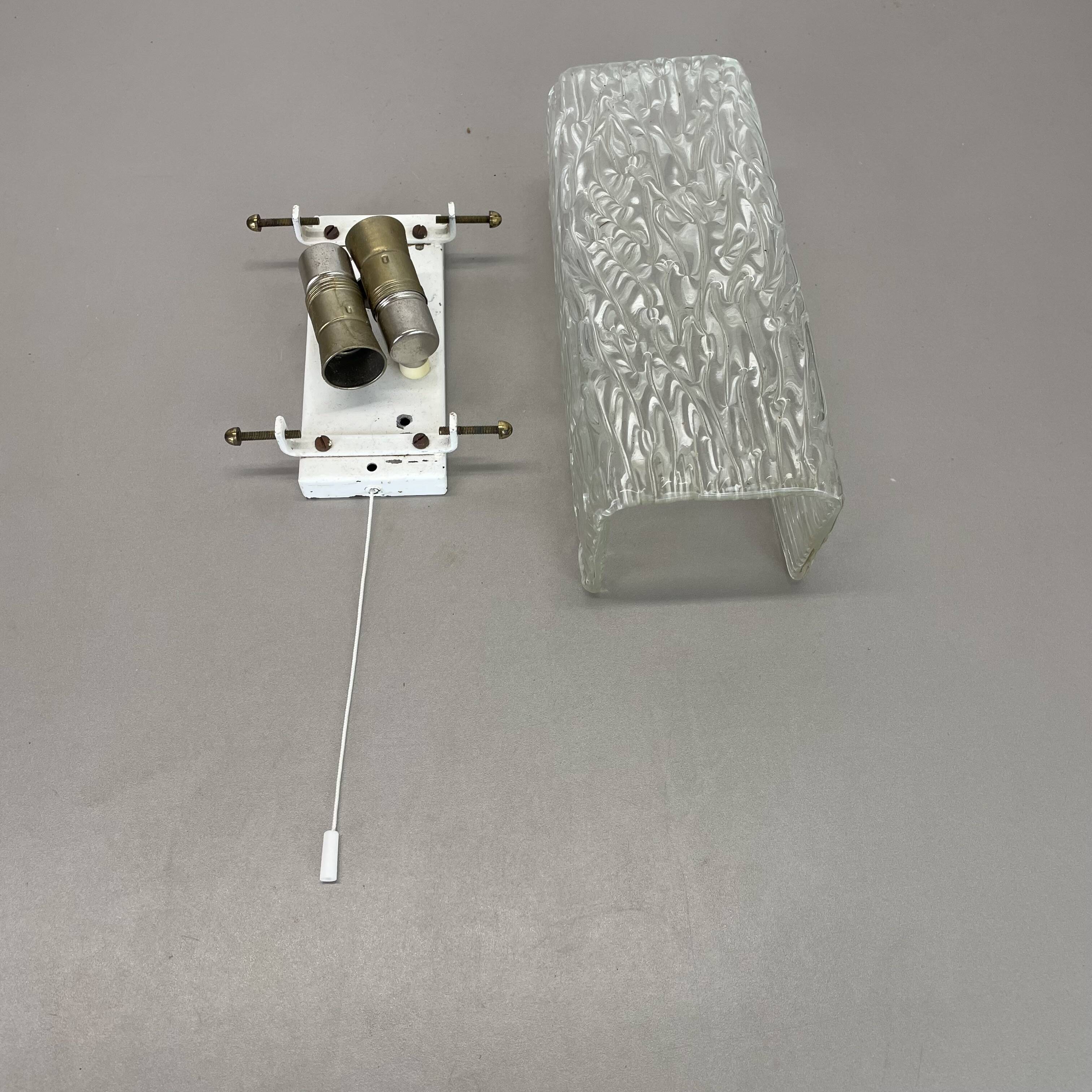 cubic Hollywood Regency Ice Glass Wall Light Made by Kalmar Lights, 1960s
