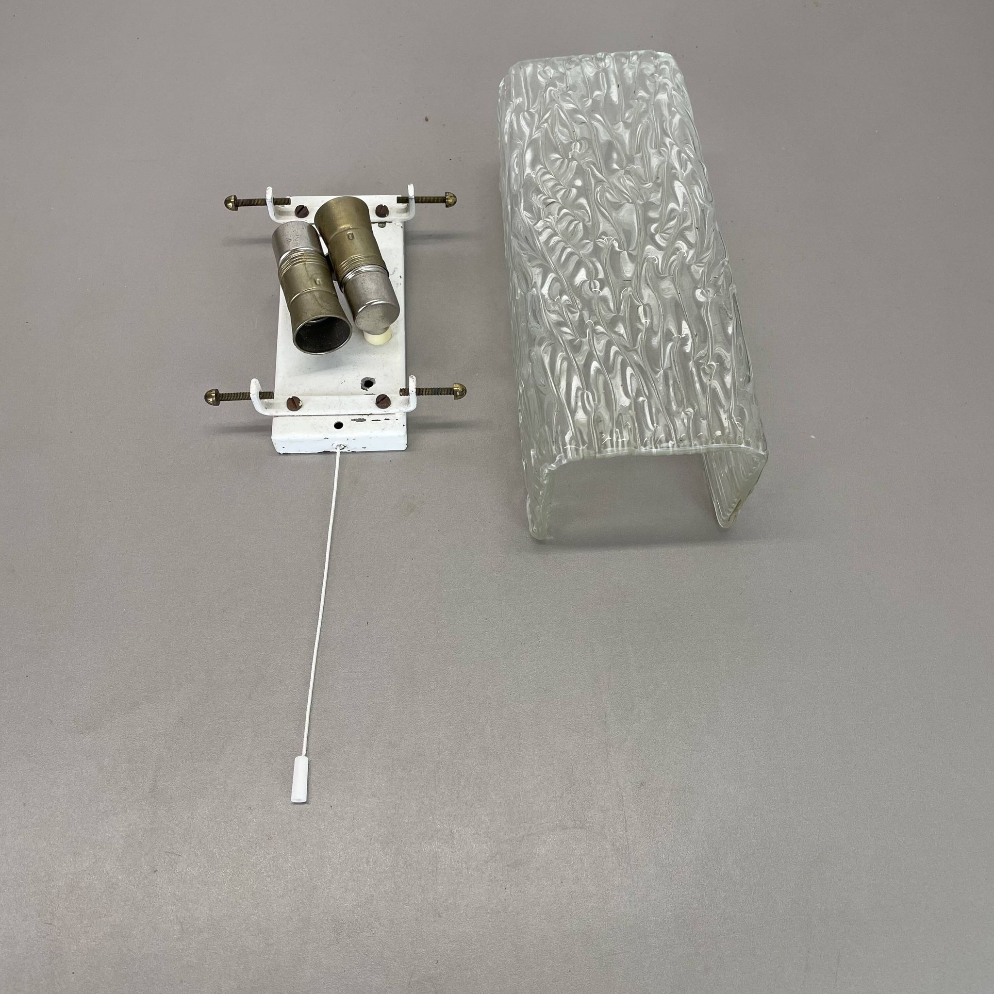 cubic Hollywood Regency Ice Glass Wall Light Made by Kalmar Lights, 1960s