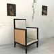 Pair of blackened wood armchairs