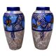 2 Art Deco vases in glazed stoneware signed Louis Dage