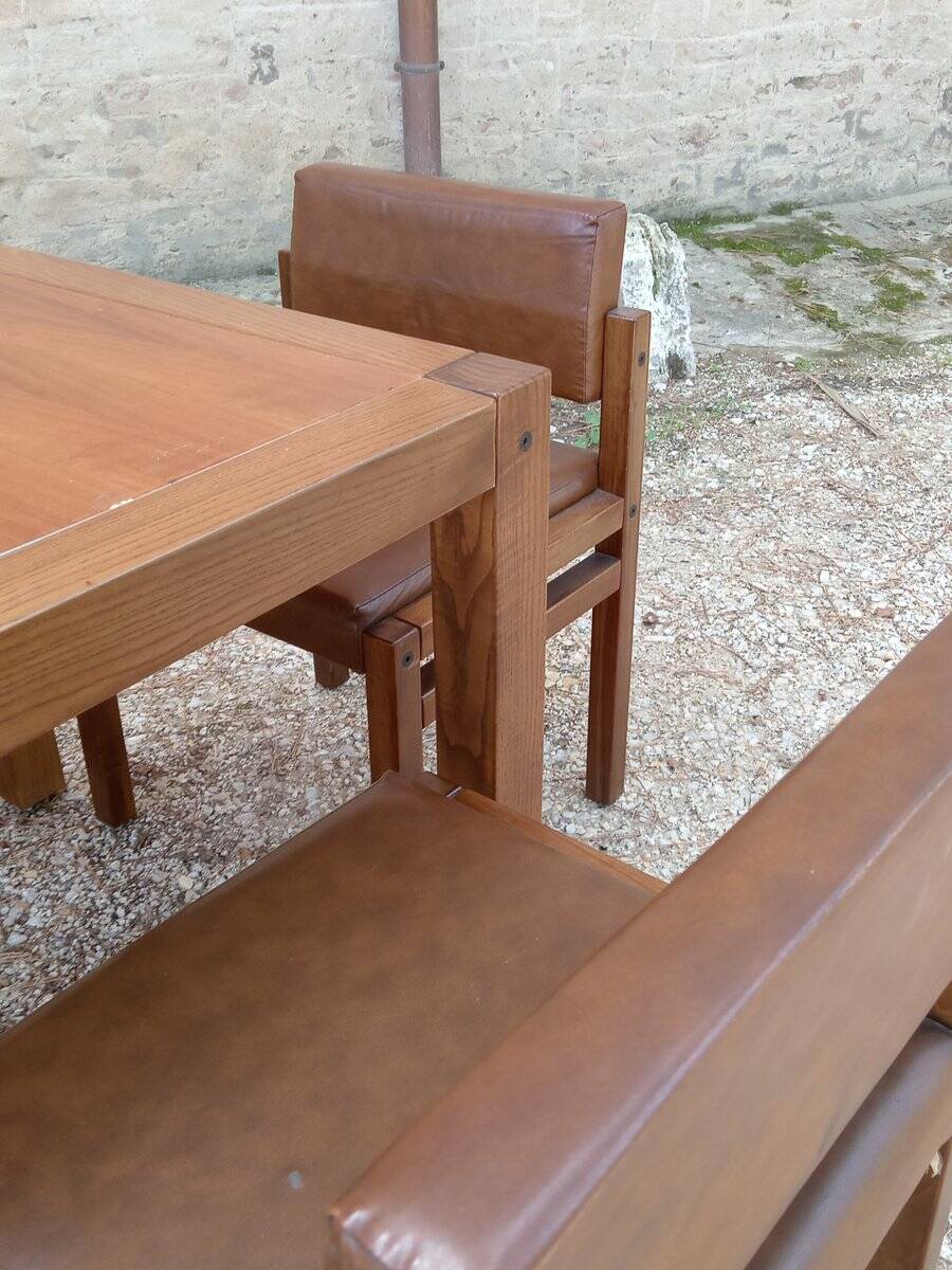 Chairs and table by Umberto Brandigi for Planula, 1960s, set of 5