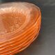 Vintage pink transparent glass dessert plates