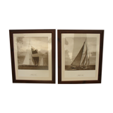 Two representations of old sailboats