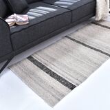 Beige black kilim rugs, runner kilim turkish, hand made wool kilim rug