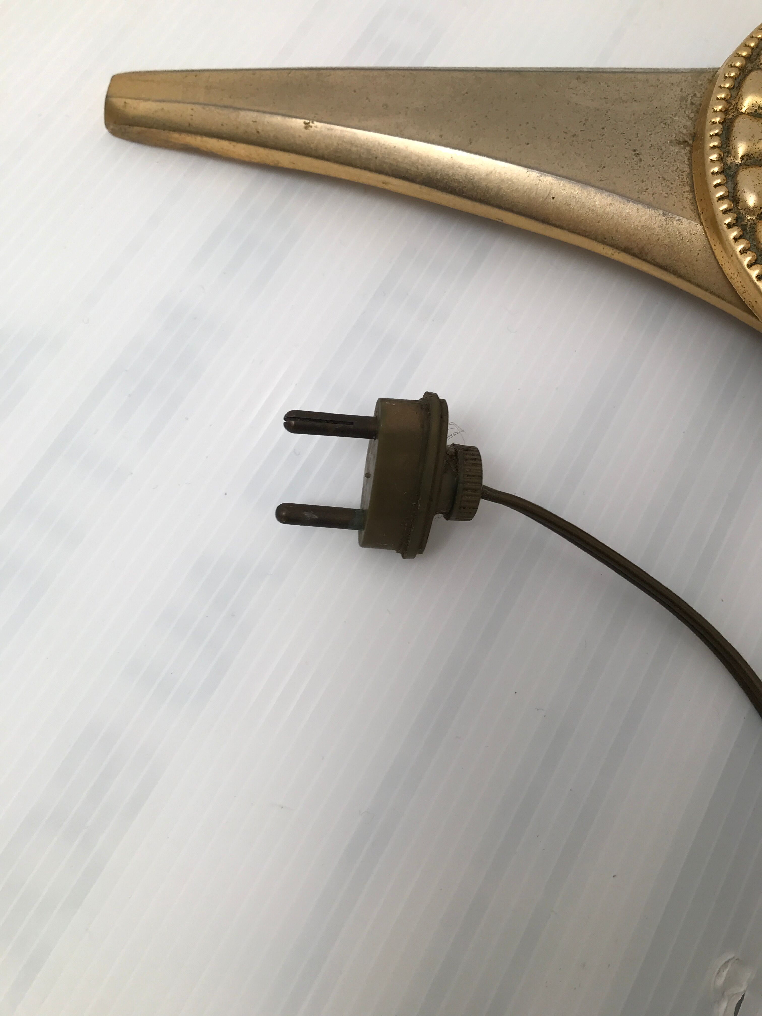Vintage golden brass lamp anne 50