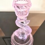 Vase en verre rose poisson koi design années 70