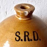 Ancienne jarre à rhum britannique en grès vernissé SRD - Normandie - années 40.